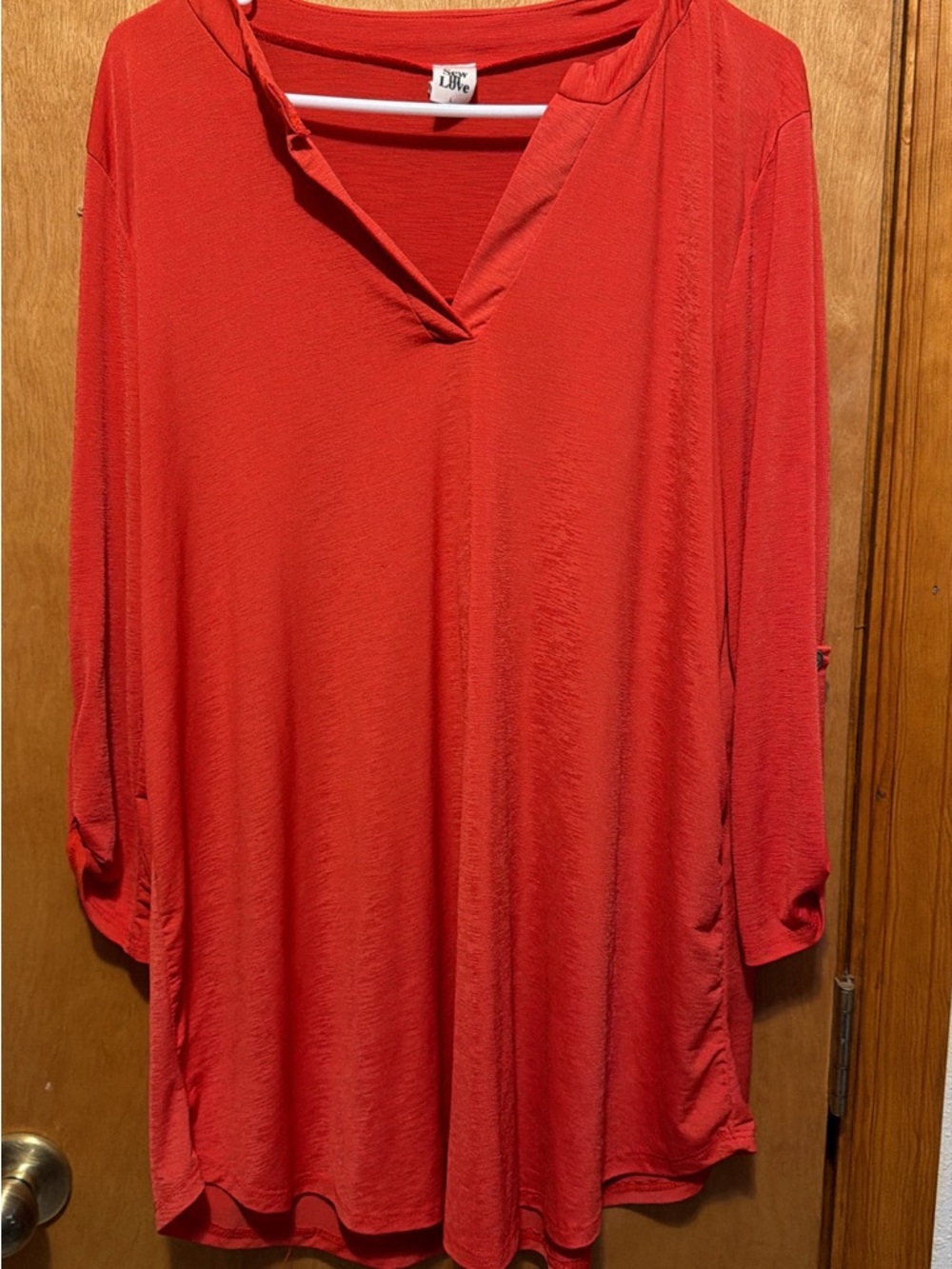 Sew In Love Women's Red V-Neck Tunic Top